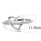 DA164 - High polished (no plating) Stainless Steel Ring with AAA Grade CZ in Clear - Alamode - Flyclothing LLC