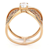 DA169 - IP Rose Gold(Ion Plating) Stainless Steel Ring with AAA Grade CZ in Clear - Alamode - Flyclothing LLC