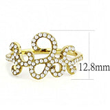 DA170 - IP Gold(Ion Plating) Stainless Steel Ring with AAA Grade CZ in Clear - Alamode - Flyclothing LLC