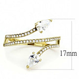 DA171 - IP Gold(Ion Plating) Stainless Steel Ring with AAA Grade CZ in Clear - Alamode - Flyclothing LLC