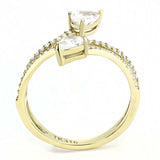 DA171 - IP Gold(Ion Plating) Stainless Steel Ring with AAA Grade CZ in Clear - Alamode - Flyclothing LLC
