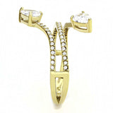 DA171 - IP Gold(Ion Plating) Stainless Steel Ring with AAA Grade CZ in Clear - Alamode - Flyclothing LLC