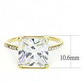DA172 - IP Gold(Ion Plating) Stainless Steel Ring with AAA Grade CZ in Clear - Alamode - Flyclothing LLC