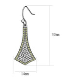 DA174 - High polished (no plating) Stainless Steel Earrings with AAA Grade CZ in Topaz - Alamode - Flyclothing LLC