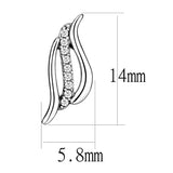 DA175 - High polished (no plating) Stainless Steel Earrings with AAA Grade CZ in Clear - Alamode - Flyclothing LLC