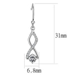 DA181 - High polished (no plating) Stainless Steel Earrings with AAA Grade CZ in Clear - Alamode - Flyclothing LLC
