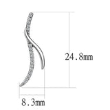 DA183 - High polished (no plating) Stainless Steel Earrings with AAA Grade CZ in Clear - Alamode - Flyclothing LLC