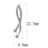 DA184 - High polished (no plating) Stainless Steel Earrings with AAA Grade CZ in Clear - Alamode - Flyclothing LLC