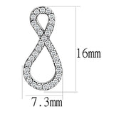 DA186 - High polished (no plating) Stainless Steel Earrings with AAA Grade CZ in Clear - Alamode - Flyclothing LLC