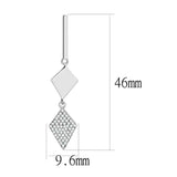 DA194 - High polished (no plating) Stainless Steel Earrings with AAA Grade CZ in Clear - Alamode - Flyclothing LLC