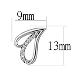 DA195 - High polished (no plating) Stainless Steel Earrings with AAA Grade CZ in Clear - Alamode - Flyclothing LLC