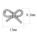 DA197 - High polished (no plating) Stainless Steel Earrings with AAA Grade CZ in Clear - Alamode - Flyclothing LLC