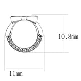 DA210 - High polished (no plating) Stainless Steel Earrings with AAA Grade CZ in Clear - Alamode - Flyclothing LLC