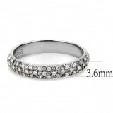 DA231 - High polished (no plating) Stainless Steel Ring with AAA Grade CZ in Multi Color - Alamode - Flyclothing LLC