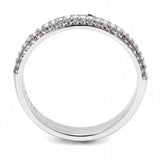 DA232 - High polished (no plating) Stainless Steel Ring with AAA Grade CZ in Multi Color - Alamode - Flyclothing LLC