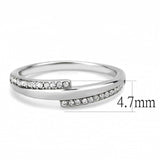 DA234 - High polished (no plating) Stainless Steel Ring with AAA Grade CZ in Clear - Alamode - Flyclothing LLC