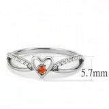 DA235 - High polished (no plating) Stainless Steel Ring with AAA Grade CZ in Orange - Alamode - Flyclothing LLC