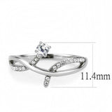 DA240 - High polished (no plating) Stainless Steel Ring with AAA Grade CZ in Clear - Alamode - Flyclothing LLC