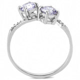 DA244 - High polished (no plating) Stainless Steel Ring with AAA Grade CZ in Light Amethyst - Alamode - Flyclothing LLC