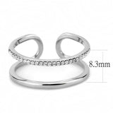 DA249 - High polished (no plating) Stainless Steel Ring with AAA Grade CZ in Clear - Alamode - Flyclothing LLC