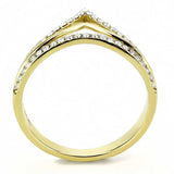 DA250 - IP Gold(Ion Plating) Stainless Steel Ring with AAA Grade CZ in Clear - Alamode - Flyclothing LLC