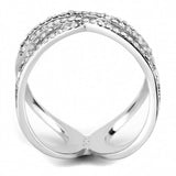 DA255 - High polished (no plating) Stainless Steel Ring with AAA Grade CZ in Clear - Alamode - Flyclothing LLC