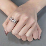DA258 - High polished (no plating) Stainless Steel Ring with AAA Grade CZ in Clear - Alamode - Flyclothing LLC