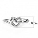 DA259 - High polished (no plating) Stainless Steel Ring with AAA Grade CZ in Clear - Alamode - Flyclothing LLC