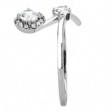 DA260 - High polished (no plating) Stainless Steel Ring with AAA Grade CZ in Clear - Alamode - Flyclothing LLC