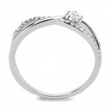 DA261 - High polished (no plating) Stainless Steel Ring with AAA Grade CZ in Clear - Alamode - Flyclothing LLC