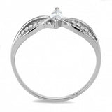 DA262 - High polished (no plating) Stainless Steel Ring with AAA Grade CZ in Clear - Alamode - Flyclothing LLC
