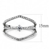 DA264 - High polished (no plating) Stainless Steel Ring with AAA Grade CZ in Clear - Alamode - Flyclothing LLC