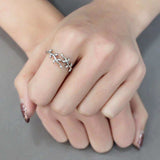 DA266 - High polished (no plating) Stainless Steel Ring with AAA Grade CZ in Clear - Alamode - Flyclothing LLC
