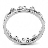 DA267 - High polished (no plating) Stainless Steel Ring with AAA Grade CZ in Clear - Alamode - Flyclothing LLC