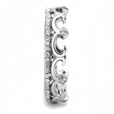 DA267 - High polished (no plating) Stainless Steel Ring with AAA Grade CZ in Clear - Alamode - Flyclothing LLC