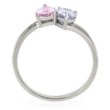 DA270 - High polished (no plating) Stainless Steel Ring with AAA Grade CZ in Multi Color - Alamode - Flyclothing LLC