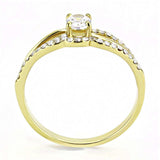 DA277 - IP Gold(Ion Plating) Stainless Steel Ring with AAA Grade CZ in Clear - Alamode - Flyclothing LLC