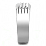 DA279 - High polished (no plating) Stainless Steel Ring with AAA Grade CZ in Clear - Alamode - Flyclothing LLC