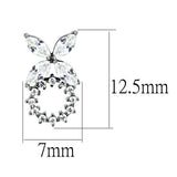 DA296 - High polished (no plating) Stainless Steel Earrings with AAA Grade CZ in Clear - Alamode - Flyclothing LLC