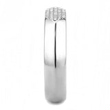 DA302 - No Plating Stainless Steel Ring with AAA Grade CZ in Clear - Alamode - Flyclothing LLC
