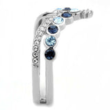 DA305 - No Plating Stainless Steel Ring with Top Grade Crystal in Multi Color - Alamode - Flyclothing LLC