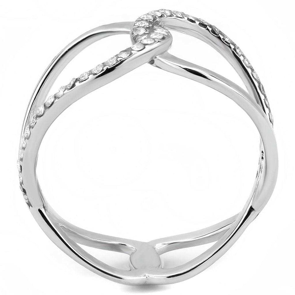 DA307 - No Plating Stainless Steel Ring with AAA Grade CZ in Clear - Alamode - Flyclothing LLC