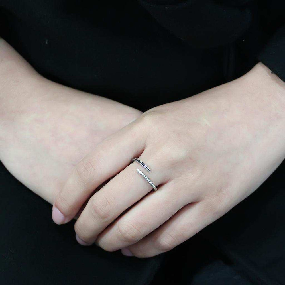 DA312 - No Plating Stainless Steel Ring with Epoxy in Jet - Alamode - Flyclothing LLC