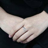 DA312 - No Plating Stainless Steel Ring with Epoxy in Jet - Alamode - Flyclothing LLC