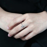 DA313 - No Plating Stainless Steel Ring with AAA Grade CZ in Clear - Alamode - Flyclothing LLC