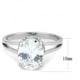 DA314 - No Plating Stainless Steel Ring with AAA Grade CZ in Clear - Alamode - Flyclothing LLC