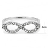 DA315 - No Plating Stainless Steel Ring with AAA Grade CZ in Clear - Alamode - Flyclothing LLC
