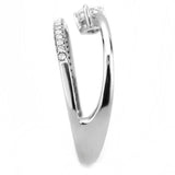 DA316 - No Plating Stainless Steel Ring with AAA Grade CZ in Clear - Alamode - Flyclothing LLC