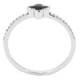 DA320 - No Plating Stainless Steel Ring with Epoxy in Jet - Alamode - Flyclothing LLC