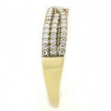 DA321 - IP Gold(Ion Plating) Stainless Steel Ring with AAA Grade CZ in Clear - Alamode - Flyclothing LLC